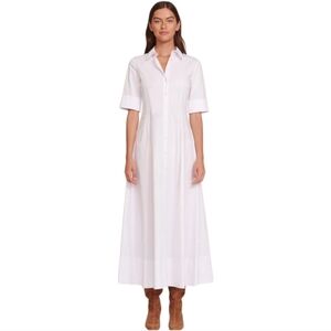 STAUD Modern Joan Poplin Cotton Button Front Maxi Dress Size 2.